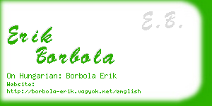 erik borbola business card